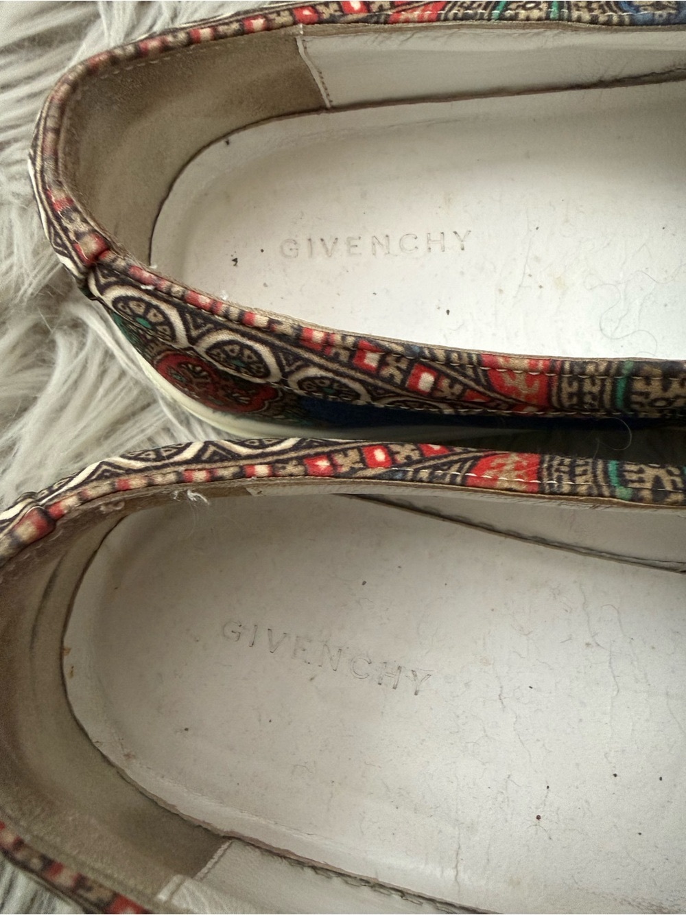 GIVENCHY Silk Tapestry Paisley Printed Slip On Sneakers Multicolor Size 37 - Picture 5 of 13